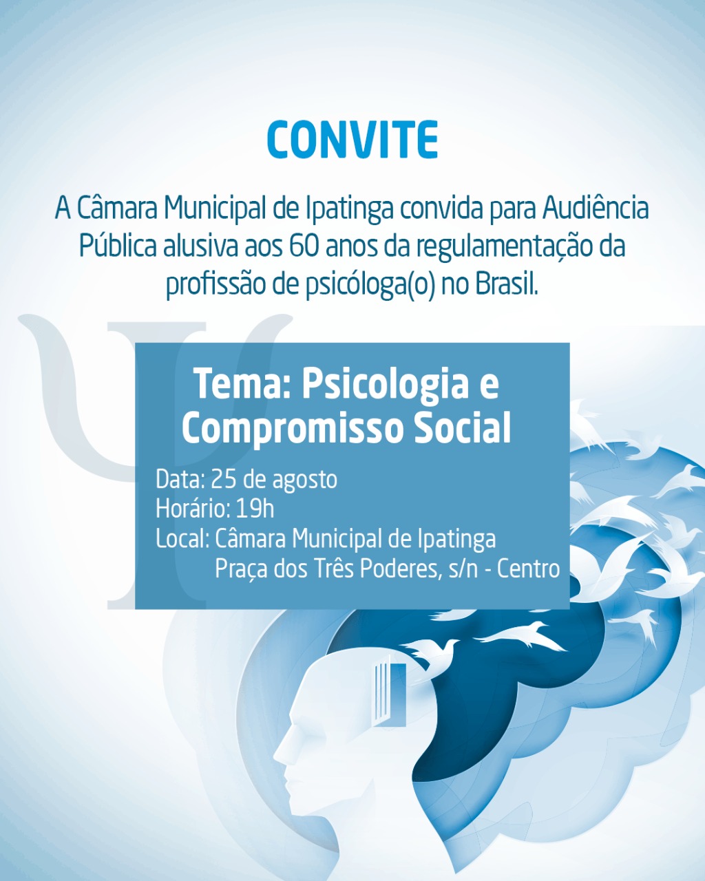 Câmara de Ipatinga realiza audiência pública em homenagem ao dia do psicólogo