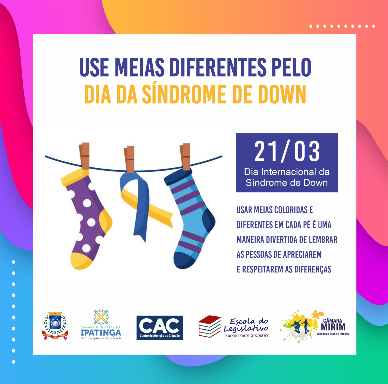 Câmara de Ipatinga abraça campanha criativa em celebração ao Dia Mundial da Síndrome de Down